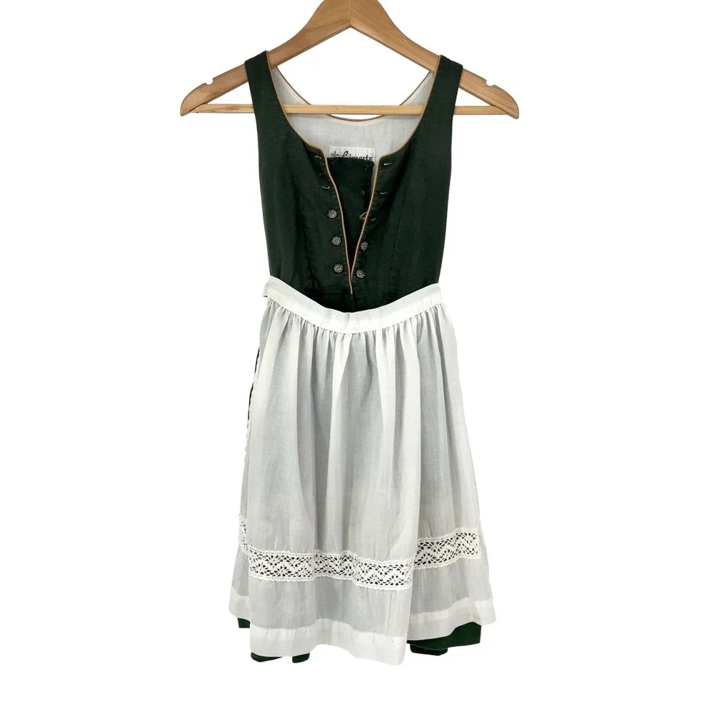 Vintage Linnartz Dirndl Dress Girls Embroidered Traditional Oktoberfest